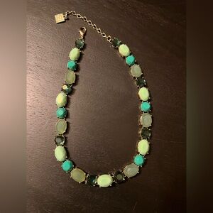 Anne Klein Green and Blue Beaded Necklace gold tone summer stones party boho